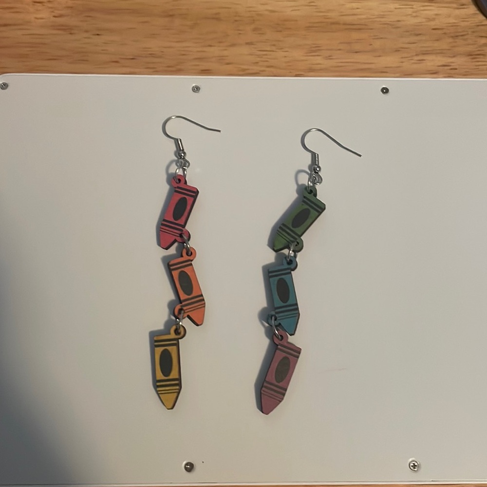 Triple crayon earrings Brand New Never Worn One Size